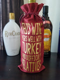 Custom/Personalized Jute Wine Bag - They should put more wine in the bottle so there's enough for two people Plush
