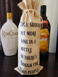 Custom/Personalized Jute Wine Bag - Merry Christmas Plush