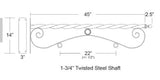 43 inch Reverse Scroll Sign Bracket - NO SIGN Metalcraft Industries