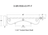 43 inch Reverse Scroll Sign Bracket - NO SIGN Metalcraft Industries