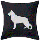 20 inch Cotton Pillow Cover - Dog Silhouette Plush