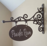 Metal Plaque/Bracket with Custom Lettering - 8x12 OVAL - Powder Room/Laundry Room/Pantry/Guest Room/Office/etc. Plush