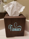 Wooden Tissue Box with or without Wording - Bless You, God Bless You, Be our Guest, Tissues Plush