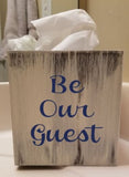 Wooden Tissue Box with or without Wording - Bless You, God Bless You, Be our Guest, Tissues Plush