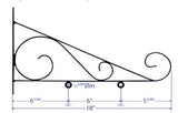 18" Scroll Bracket with Custom 14 x 10"" Outdoor Metal Sign - Perfect for Businesses, House Signs and more! Plush