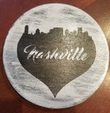 Set of 4 Wood Coasters 4x4 - Tennessee Themed Plush