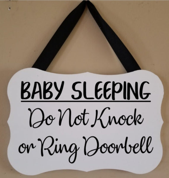 Baby Sleeping - Do Not Knock or Ring Doorbell Sign Plush