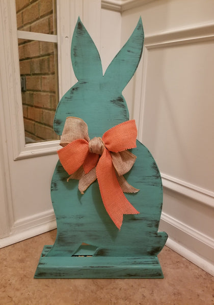 Custom 2 Foot Tall Wooden Bunny for Spring/Easter Plush