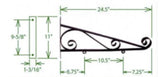 24" Scroll Blade Sign Bracket - NO SIGN Plush