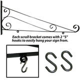 36" Scroll Blade Sign Bracket - NO SIGN Plush