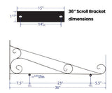 36" Scroll Blade Sign Bracket - NO SIGN Plush