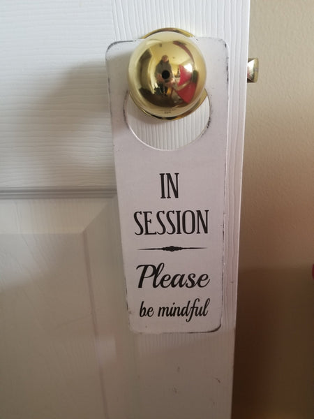 Custom Wood Sign- 3 1/2 x 9 1/2 Door Knob Handle Plush