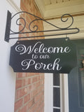Custom Hanging Sign- Personalized Black Metal Sign With Hanging Rod & Hardware-For Businesses, Home, Etc. 2-Sided Indoor/Outdoor 6"x12" Sign Plush