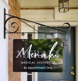 18" Scroll Bracket with Custom 14 x 10"" Outdoor Metal Sign - Perfect for Businesses, House Signs and more! Plush