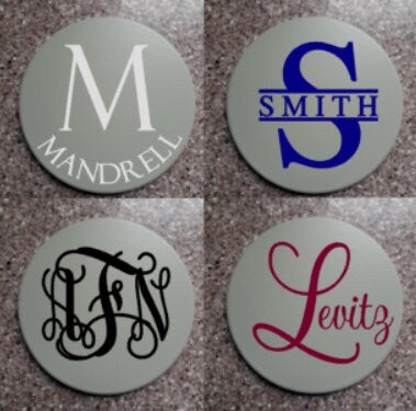 Set of 4 Customized Round Ceramic Coasters - 4 inches Plush