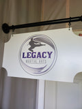 Full Color Custom Sign with 18 Inch Pipe Fitting Industrial Bracket Plush