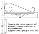 18" Light Duty Scroll Blade Sign Bracket - NO SIGN Metalcraft Industries