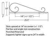 24" Light Duty Scroll Blade Sign Bracket - NO SIGN Plush