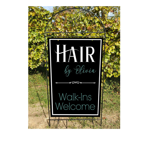 Custom 28" x 45" 2-Sided Outdoor Sign with Metal Arbor Stand Plush