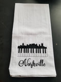 Nashville Syline/Piano Kitchen Flour Sack Towel - Tea Towel Plush
