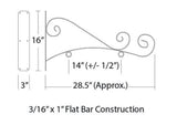 24 inch Birstro Style Sign Bracket - NO SIGN Plush