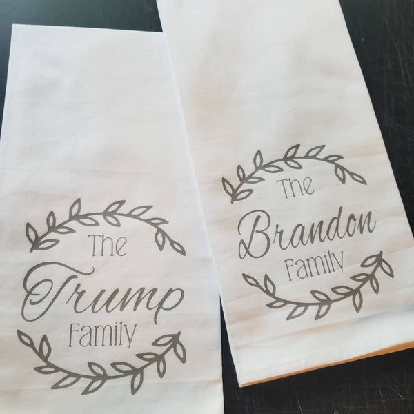 Personalized Family Flour Sack Towel Plush
