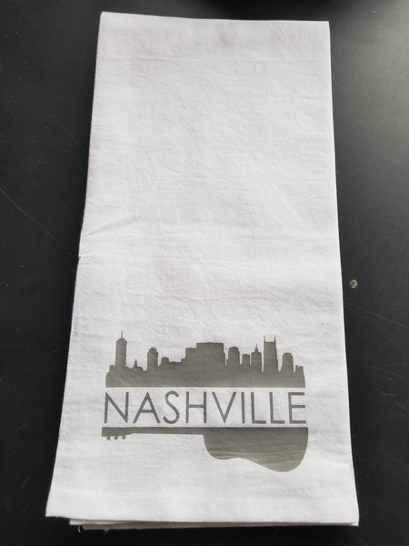 Nashville Syline/GuitarKitchen Flour Sack Towel - Tea Towel Plush