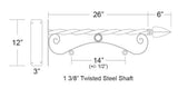 24 inch Reverse Scroll Sign Bracket - NO SIGN Plush