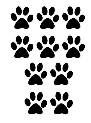 Sheet of 10 Puppy/Dog Paw Prints Plush