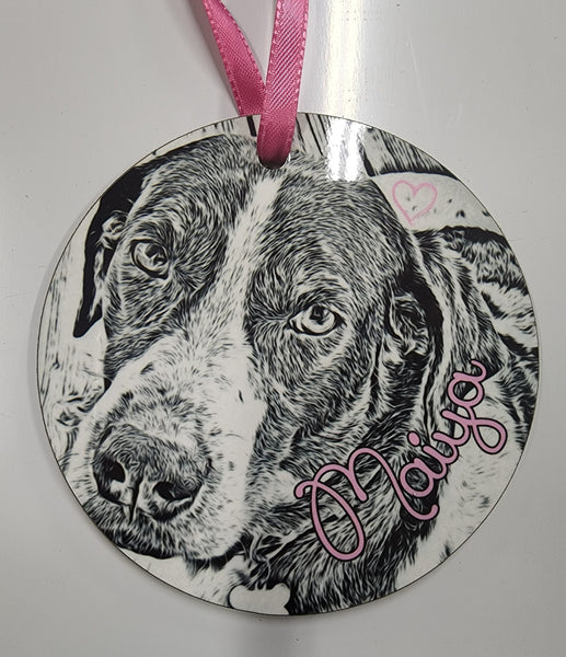 Custom Pet Ornament with Name and Photo/Breed Plush