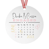 Engaged Couples Ornament for Christmas Tree - Personalized with Your Names and Date Plush