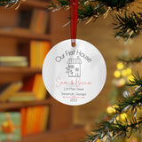 Our First House Ornament for Christmas Tree - Personalized with First Names, Address, City, State, and Year Plush