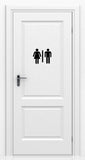 Restroom Sign Vinyl Adhesive Decal Plush