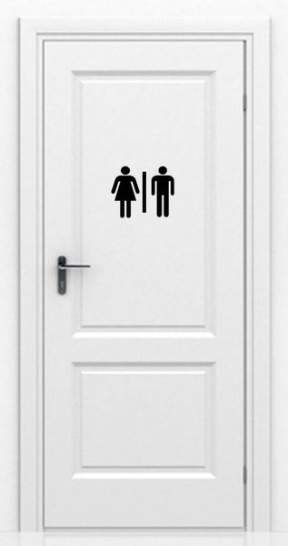 Restroom Sign Vinyl Adhesive Decal Plush