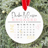 Engaged Couples Ornament for Christmas Tree - Personalized with Your Names and Date Plush