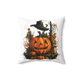 Reversible Halloween and Customizable Fall Throw Pillow - Personalize Your Autumn Decor! Plush
