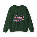 Fall Crewneck Sweatshirt with "Blessed" Graphic - Cozy Comfort with a Touch of Gratitude! Plush