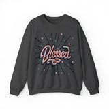 Fall Crewneck Sweatshirt with "Blessed" Graphic - Cozy Comfort with a Touch of Gratitude! Plush