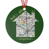 Home Sweet Home Christmas Ornament Personalized with your Map Location and Names Plush
