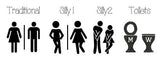 Restroom Sign Vinyl Adhesive Decal Plush
